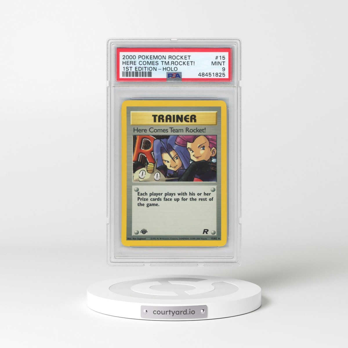 2000 Pokémon Rocket #15 Here Comes Team Rocket! - 1st Edition Holo (PSA 9 MINT)