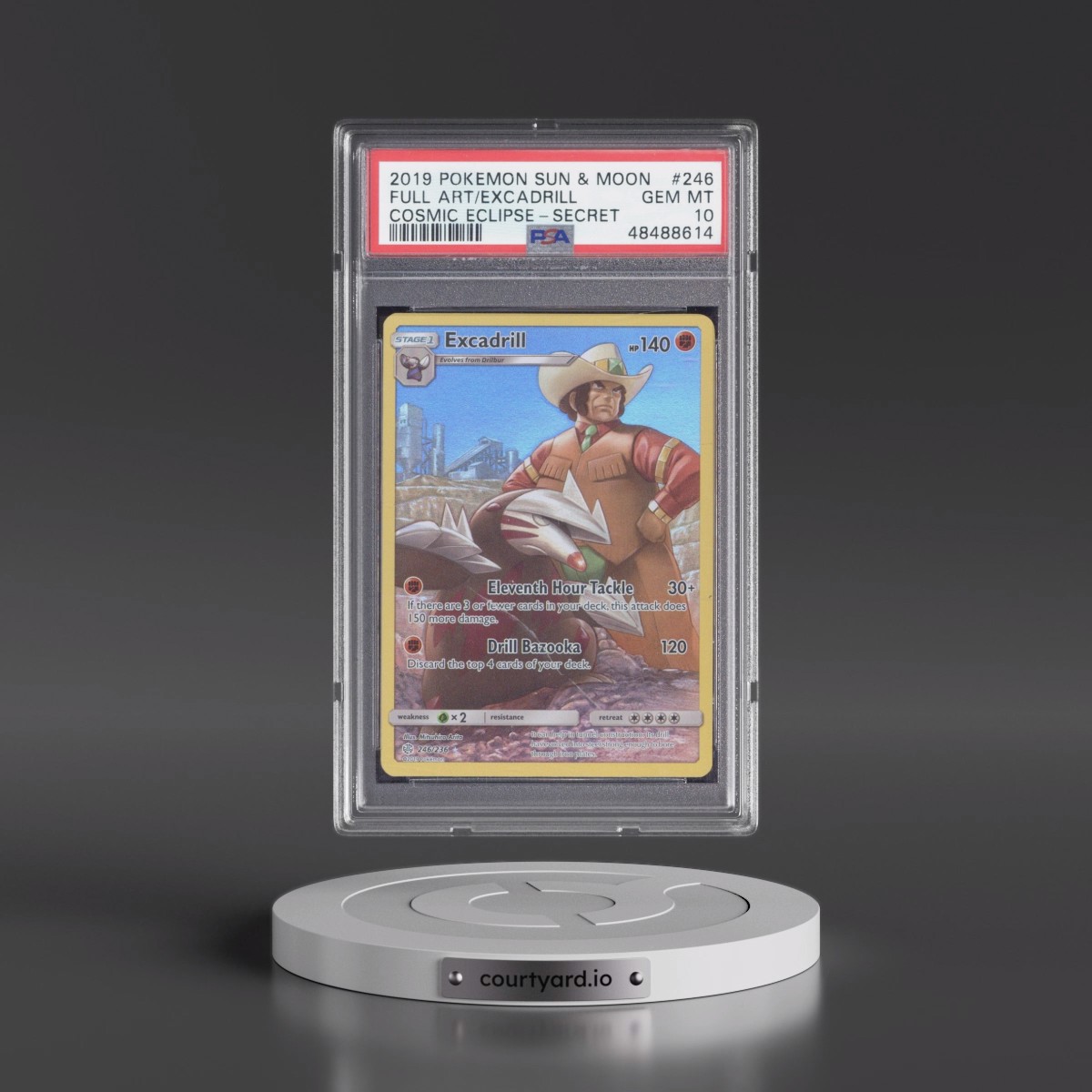 2019 Pokémon Sun & Moon Cosmic Eclipse Excadrill - Full Art Secret #246 PSA 10