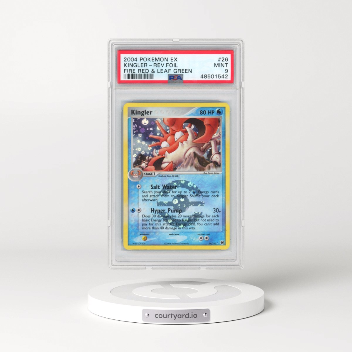 2004 Pokémon EX Fire Red & Leaf Green #26 Kingler - Reverse Foil (PSA 9 MINT)