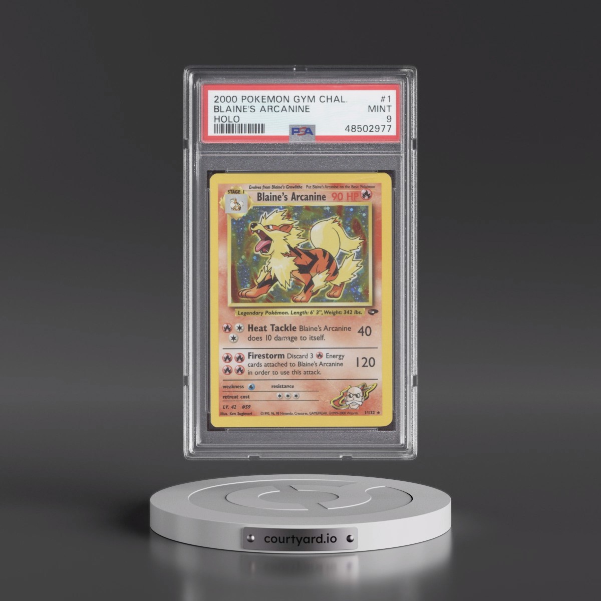 2000 Pokémon Gym Challenge #1 Blaine's Arcanine - Holo (PSA 9 MINT)