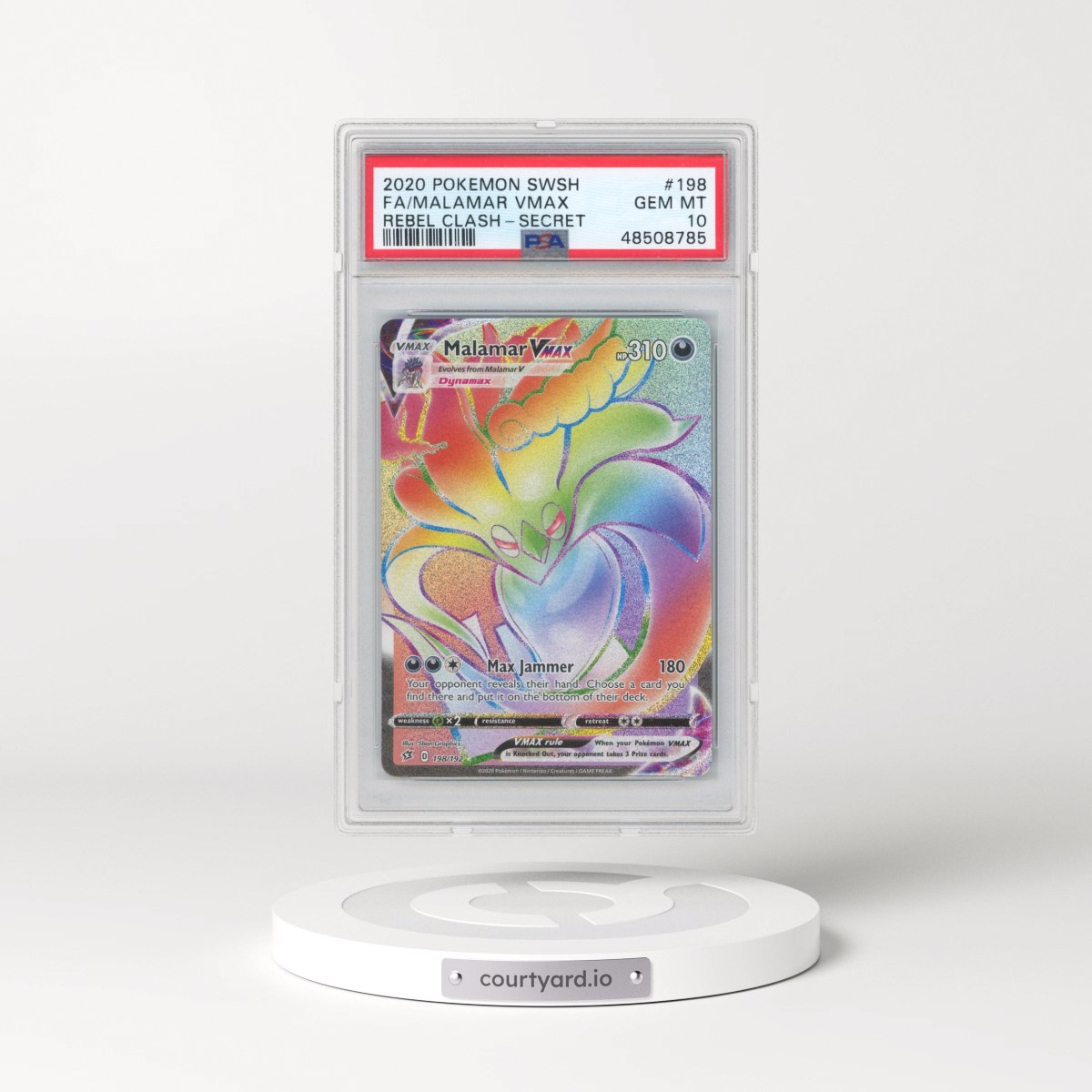2020 Pokémon Sword & Shield Rebel Clash #198 Malamar Vmax - Full Art Secret (PSA 10 GEM MINT)