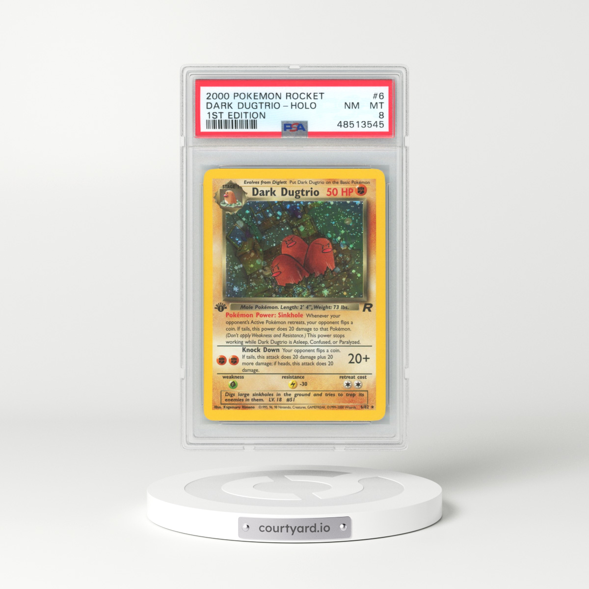 2000 Team Rocket #6 Dark Dugtrio - 1st Edition Holo (PSA 8 NM-MT)