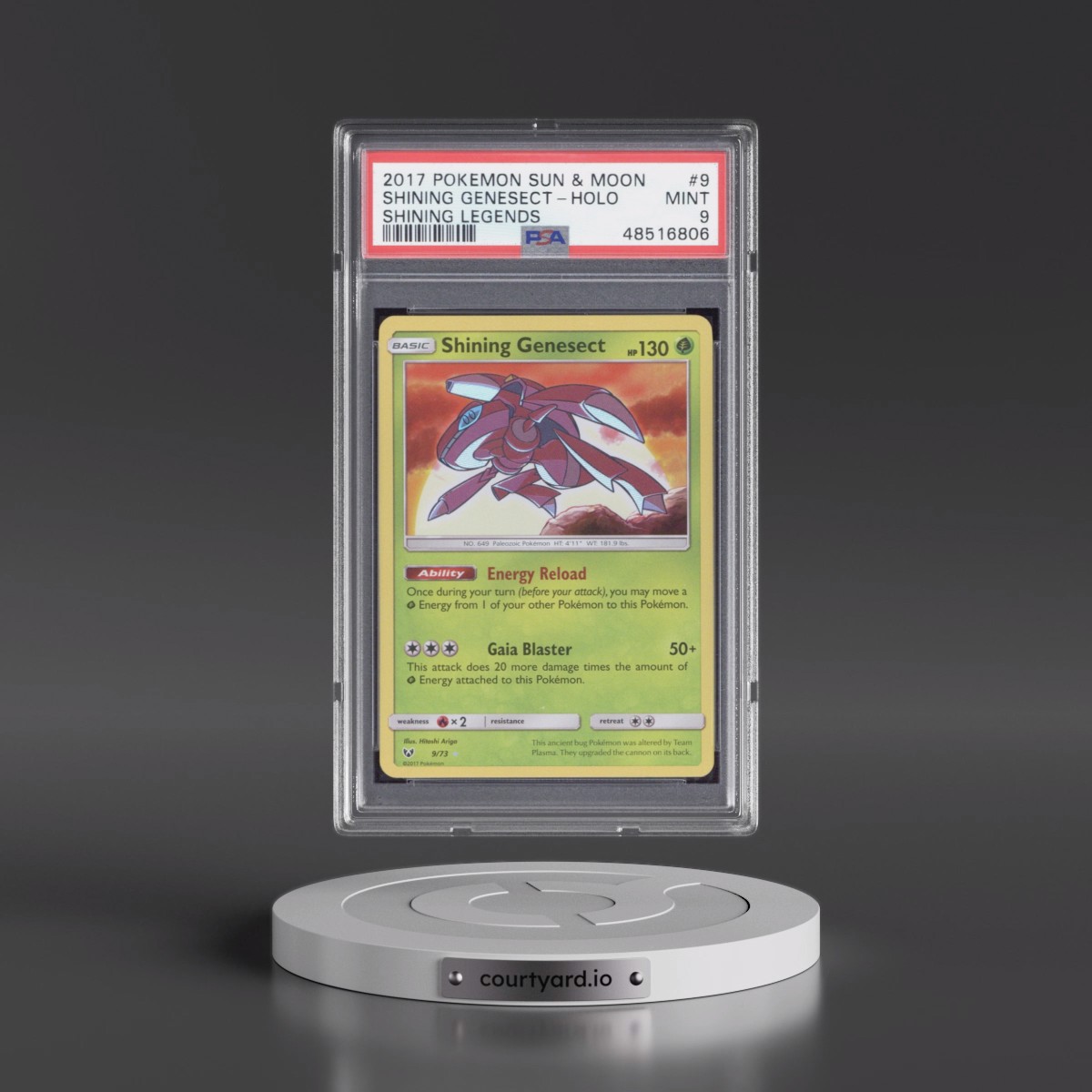 2017 Pokémon Sun & Moon Shining Legends Shining Genesect - Holo #9 PSA 9