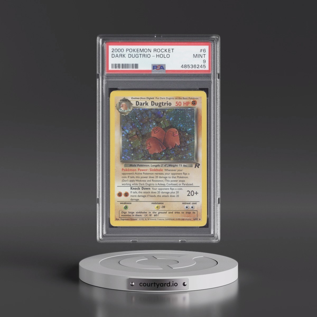2000 Pokémon Rocket Dark Dugtrio - Holo #6 PSA 9