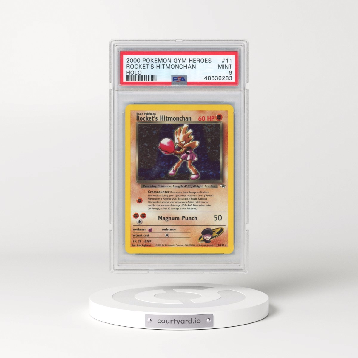 2000 Pokémon Gym Heroes #11 Rocket's Hitmonchan - Holo (PSA 9 MINT)