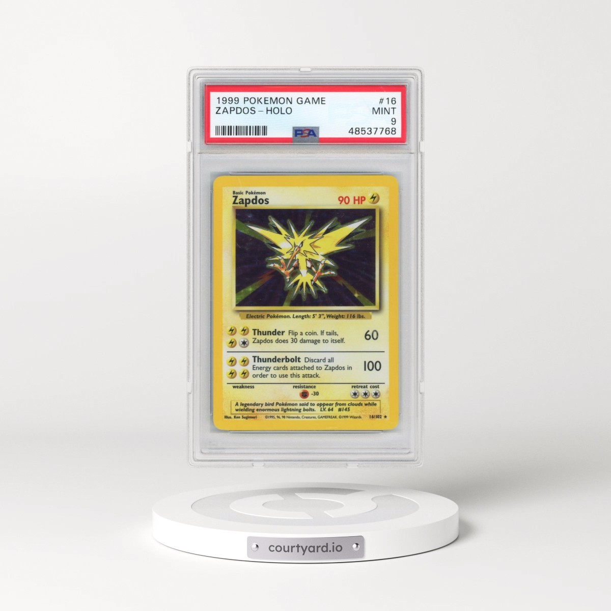 1999 Pokémon Game #16 Zapdos - Holo (PSA 9 MINT)
