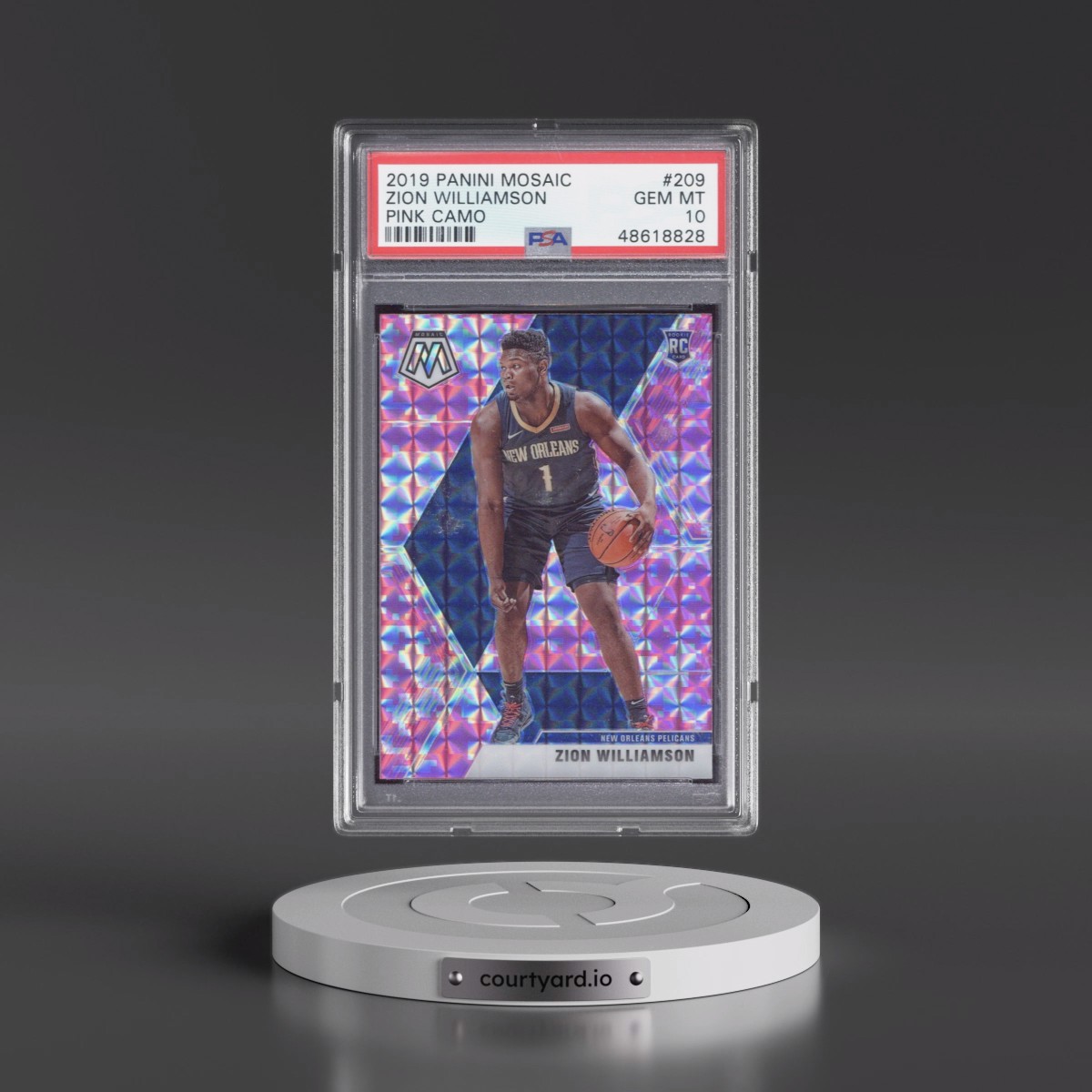 2019 Panini Mosaic #209 Zion Williamson - Pink Camo (PSA 10 GEM MINT)