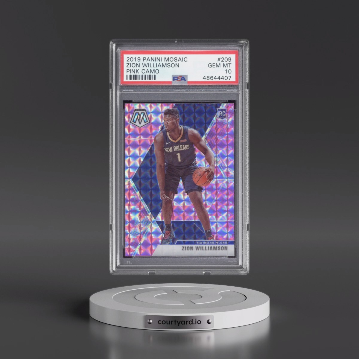 2019 Panini Mosaic #209 Zion Williamson - Pink Camo (PSA 10 GEM MINT)