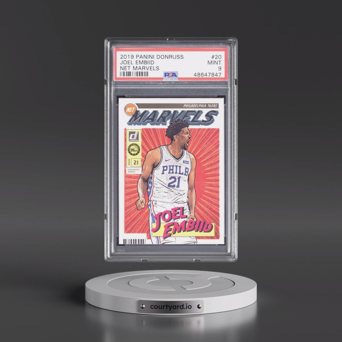 2019 Panini Donruss Net Marvels #20 Joel Embiid (PSA 9 MINT)