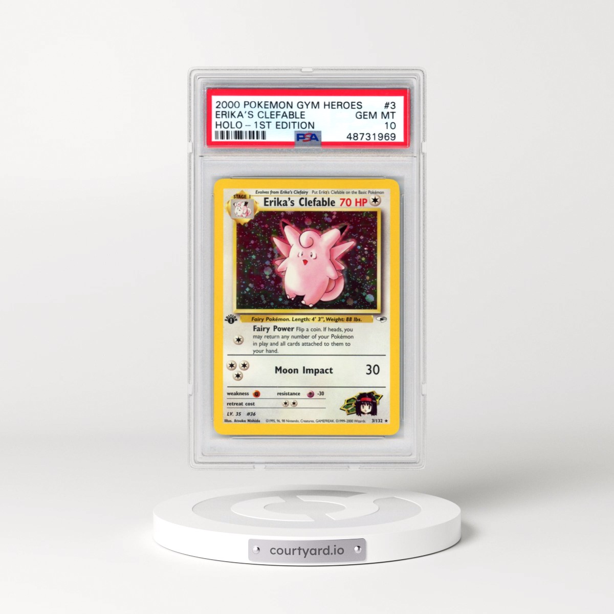2000 Pokémon Gym Heroes #3 Erika's Clefable - 1st Edition Holo (PSA 10 GEM MINT)