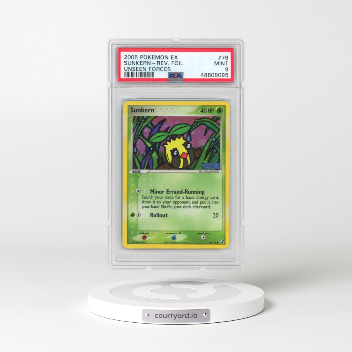 2005 Pokémon EX Unseen Forces #76 Sunkern - Reverse Foil (PSA 9 MINT)