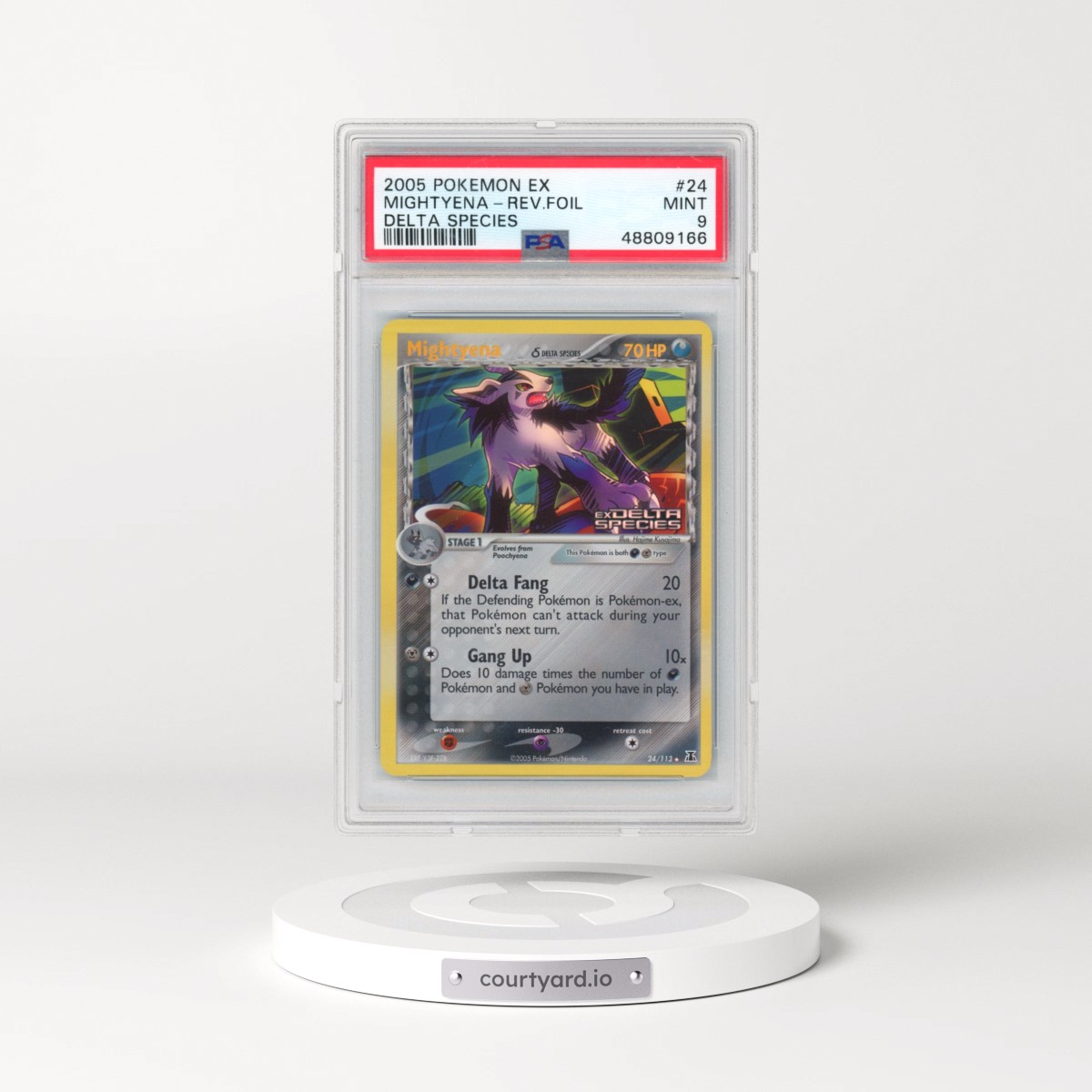 2005 Pokémon EX Delta Species #24 Mightyena - Reverse Foil (PSA 9 MINT)