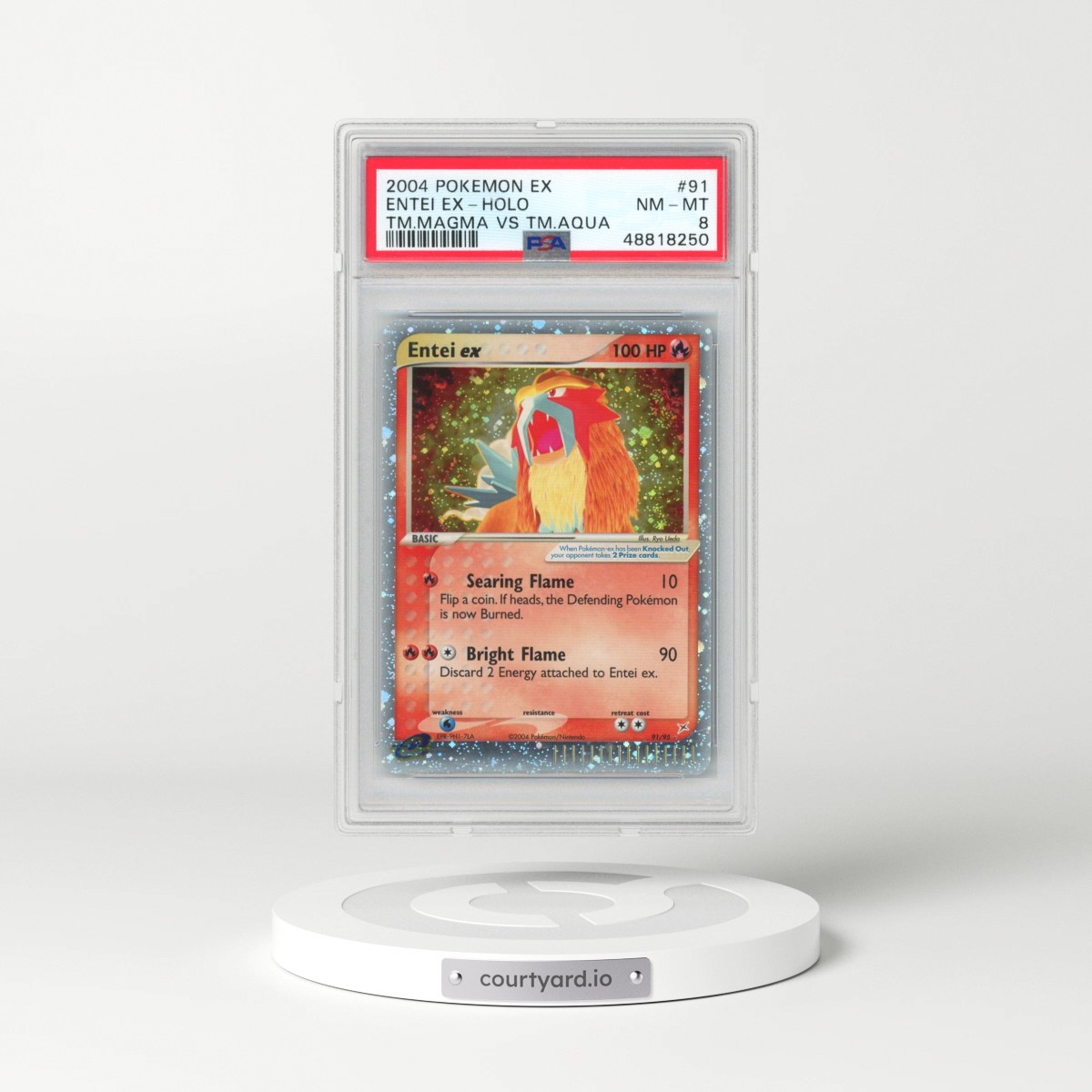 2004 Pokémon EX Team Magma VS Team Aqua #91 Entei EX - Holo Holo (PSA 8 NM-MT)