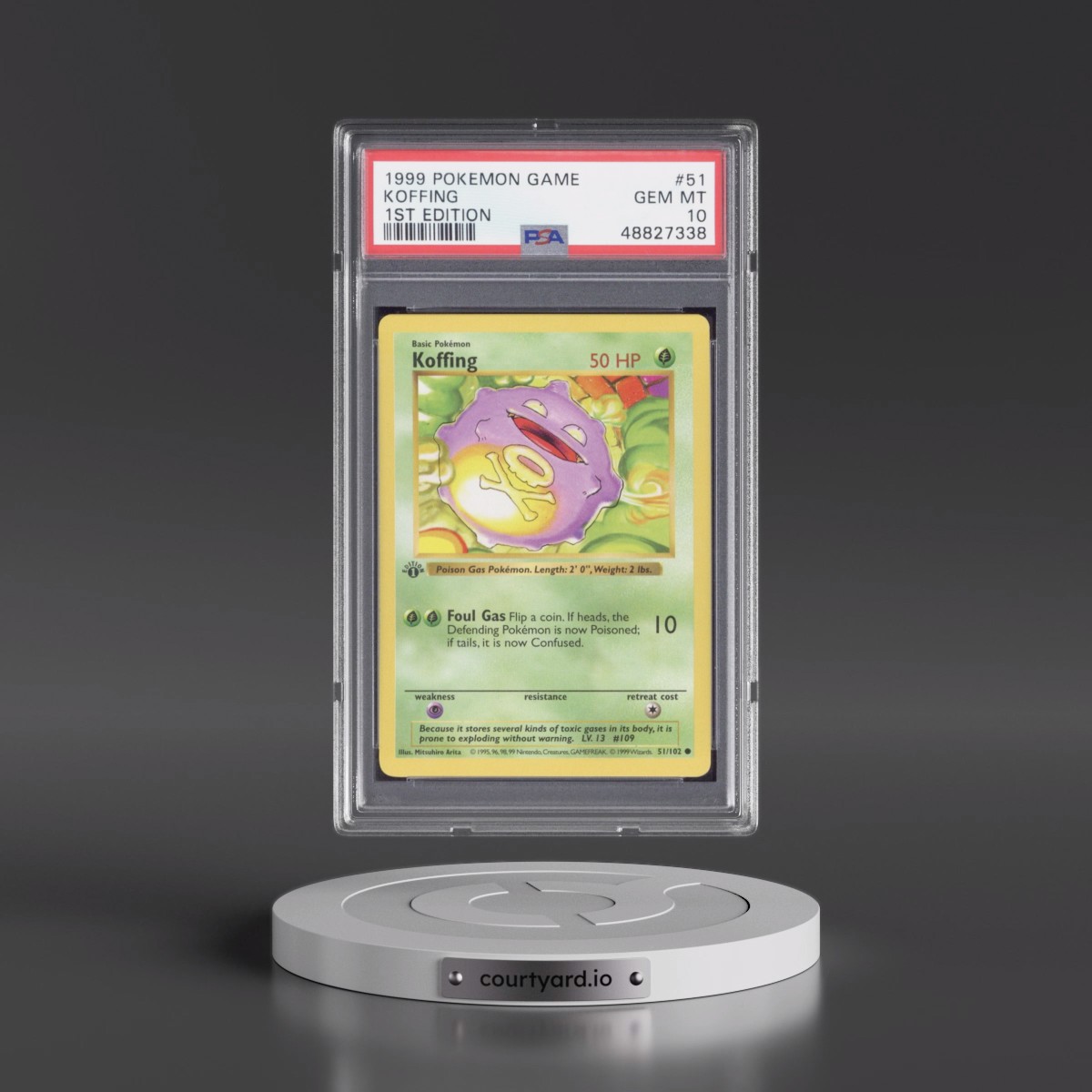 1999 Pokémon Game #51 Koffing - 1st Edition (PSA 10 GEM MINT)