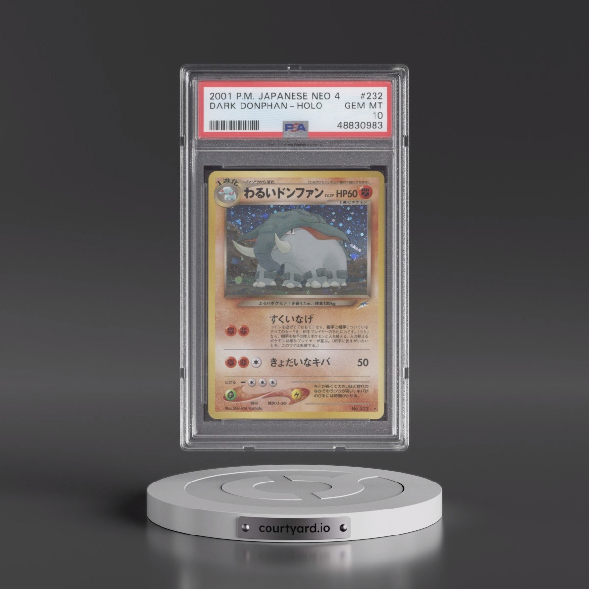 2001 Pokémon Neo 4 #232 Dark Donphan - Holo (PSA 10 GEM MINT)