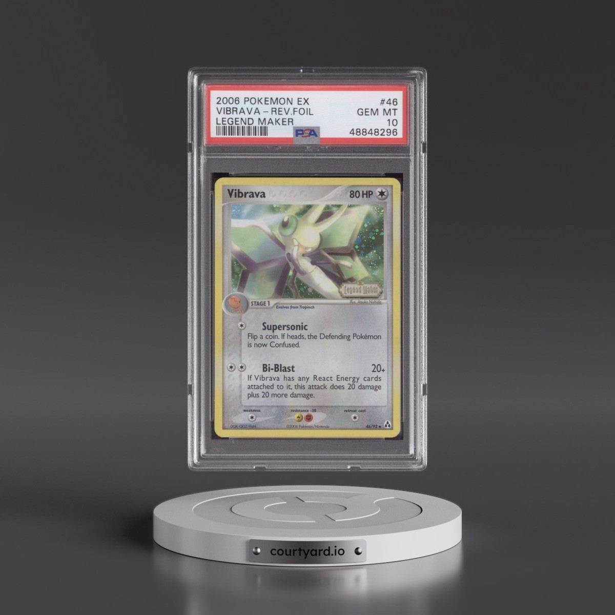 2006 Pokémon EX Legend Maker #46 Vibrava - Reverse Foil (PSA 10 GEM MINT)