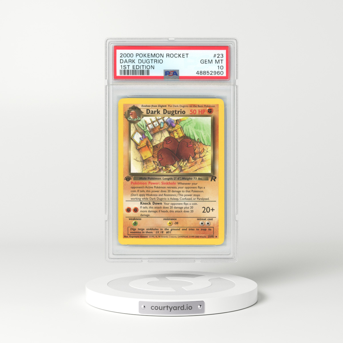 2000 Team Rocket #23 Dark Dugtrio - 1st Edition (PSA 10 GEM MINT)