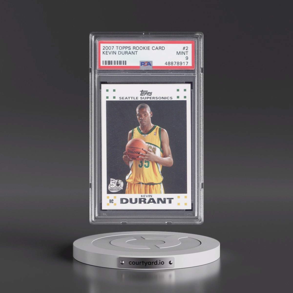 2007 Topps Rookie Card #2 Kevin Durant (PSA 9 MINT)