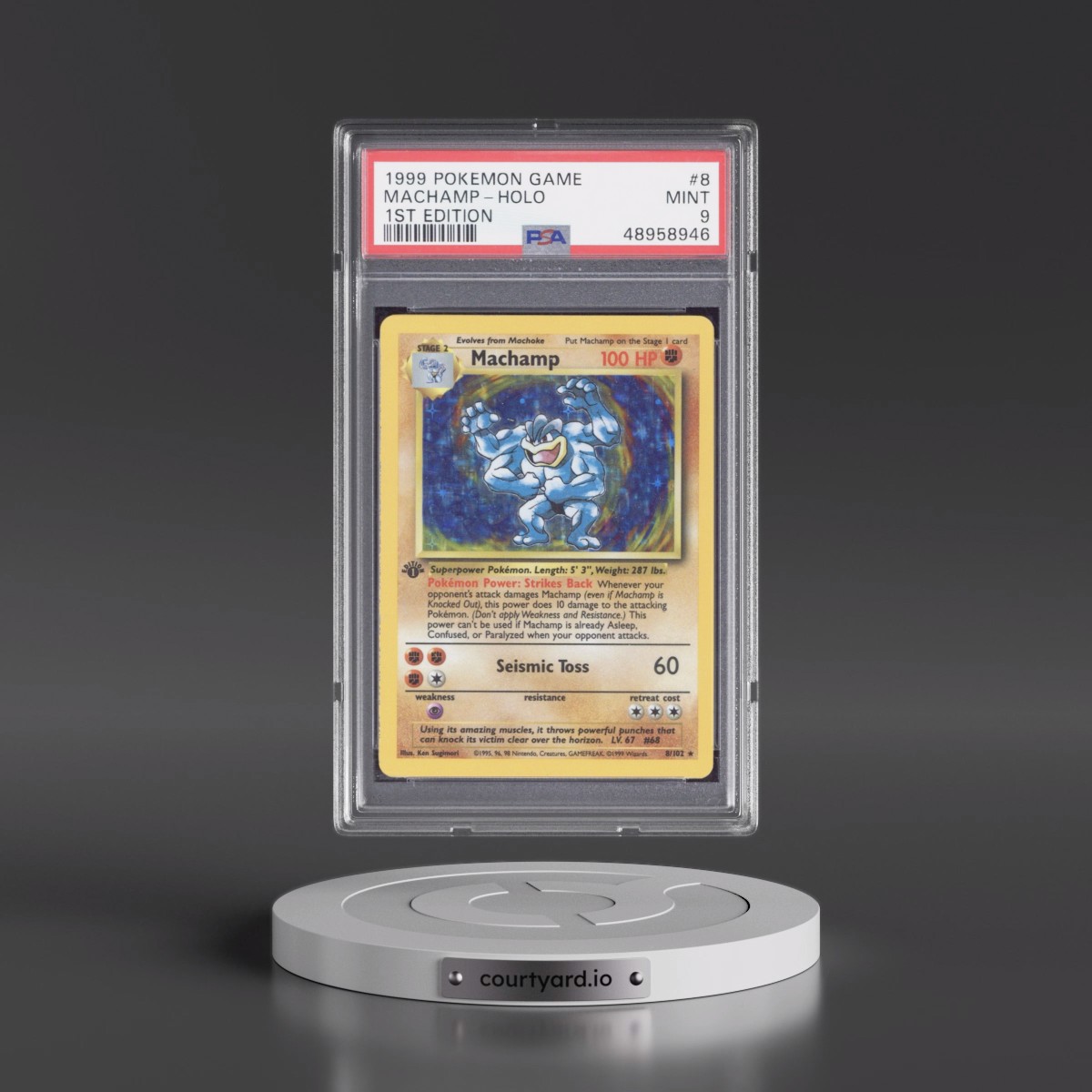 1999 Pokémon Game #8 Machamp - 1st Edition Holo (PSA 9 MINT)