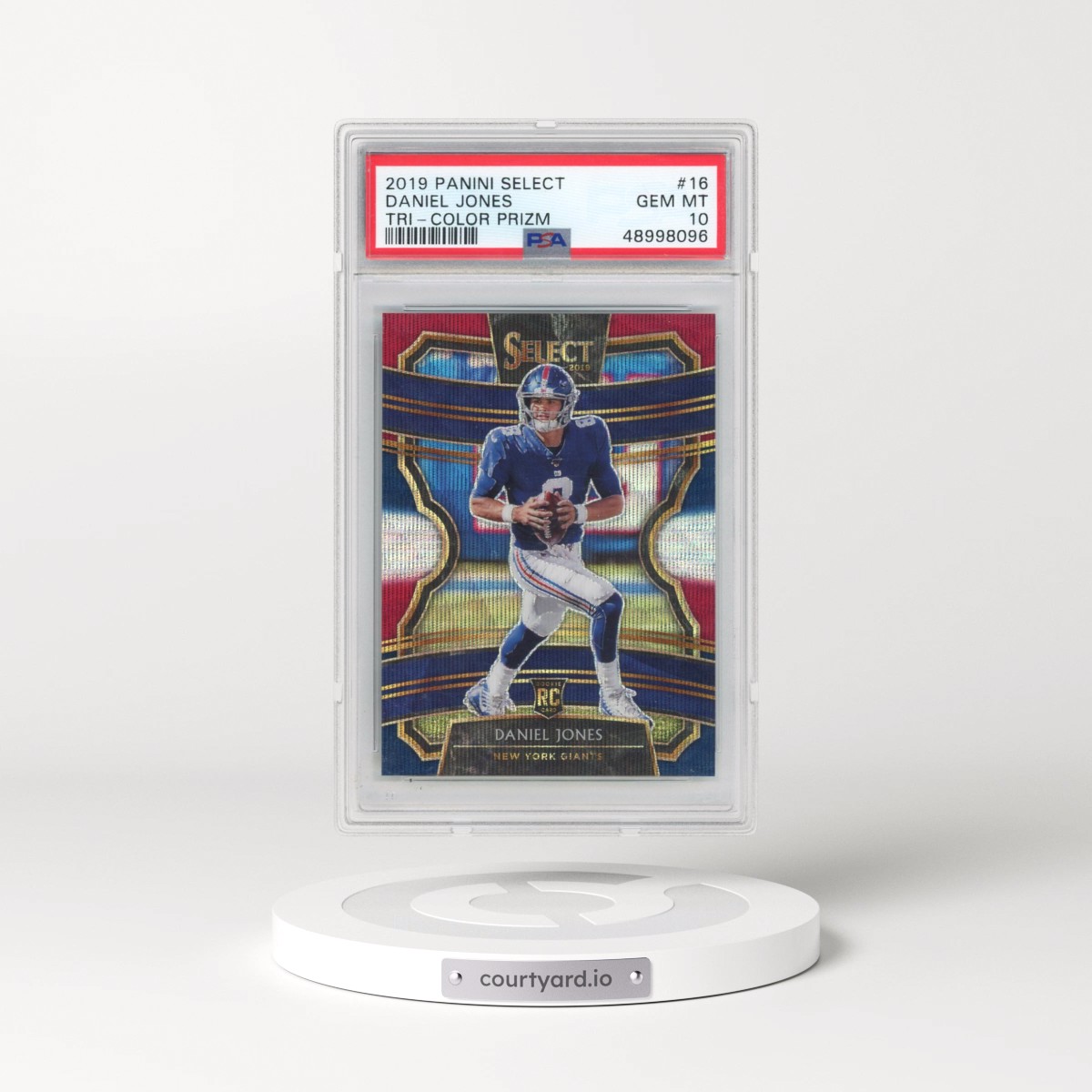 2019 Panini Select #16 Daniel Jones - Tri-Color Prizm (PSA 10 GEM MINT)