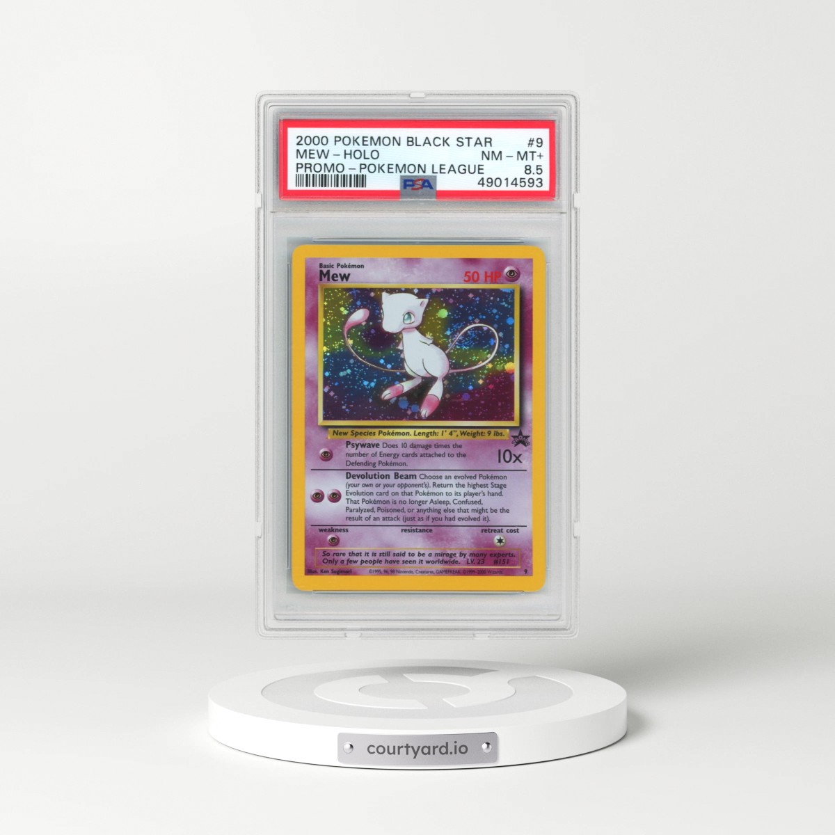 2000 Pokémon Promo Black Star #9 Mew - Holo Pokemon League (PSA 8.5 NM-MT+)