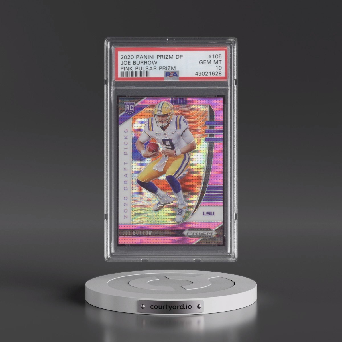2020 Panini Prizm Draft Picks Joe Burrow - Pink Pulsar Prizm #105 PSA 10