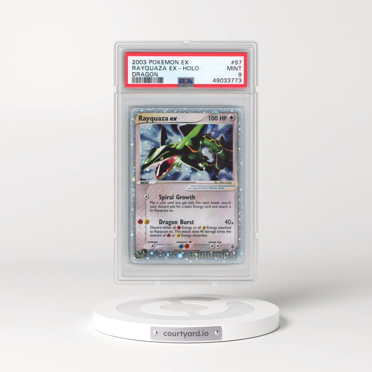 2003 Pokémon EX Dragon #97 Rayquaza EX - Holo Holo (PSA 9 MINT)