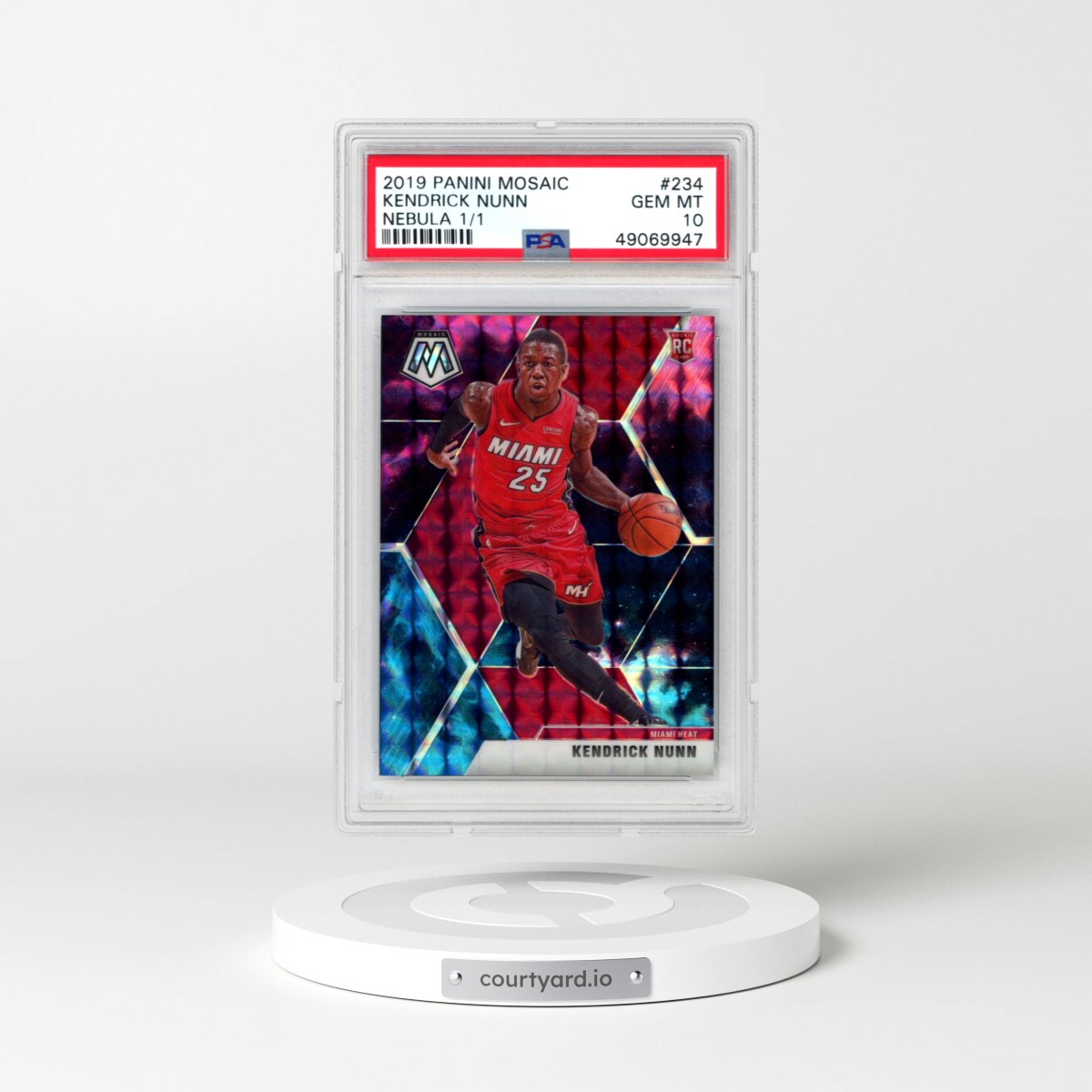 2019 Panini Mosaic #234 Kendrick Nunn - Nebula 1/1 (PSA 10 GEM MINT)