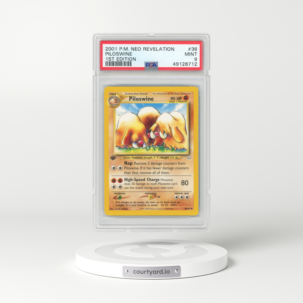 2001 Neo Revelation #36 Piloswine - 1st Edition (PSA 9 MINT)