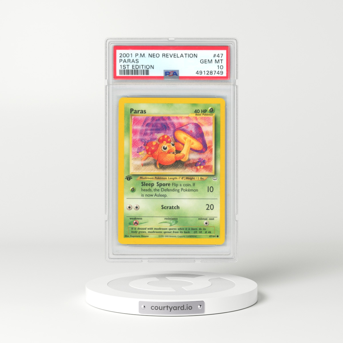 2001 Pokémon Neo Revelation #47 Paras - 1st Edition (PSA 10 GEM MINT)