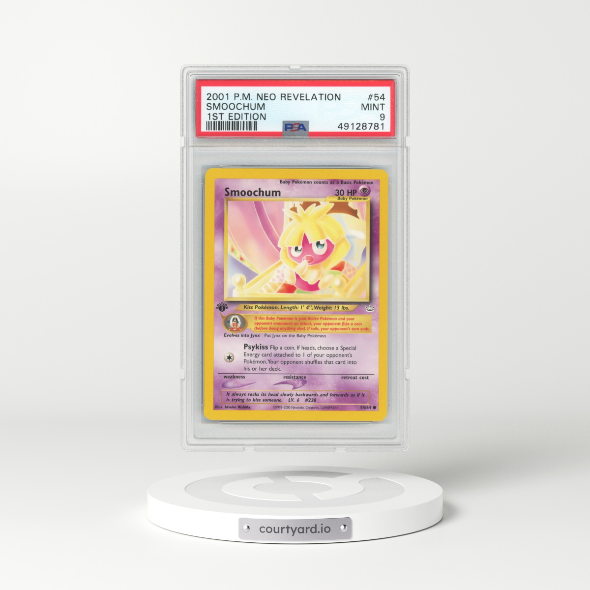 2001 Neo Revelation #54 Smoochum - 1st Edition (PSA 9 MINT)