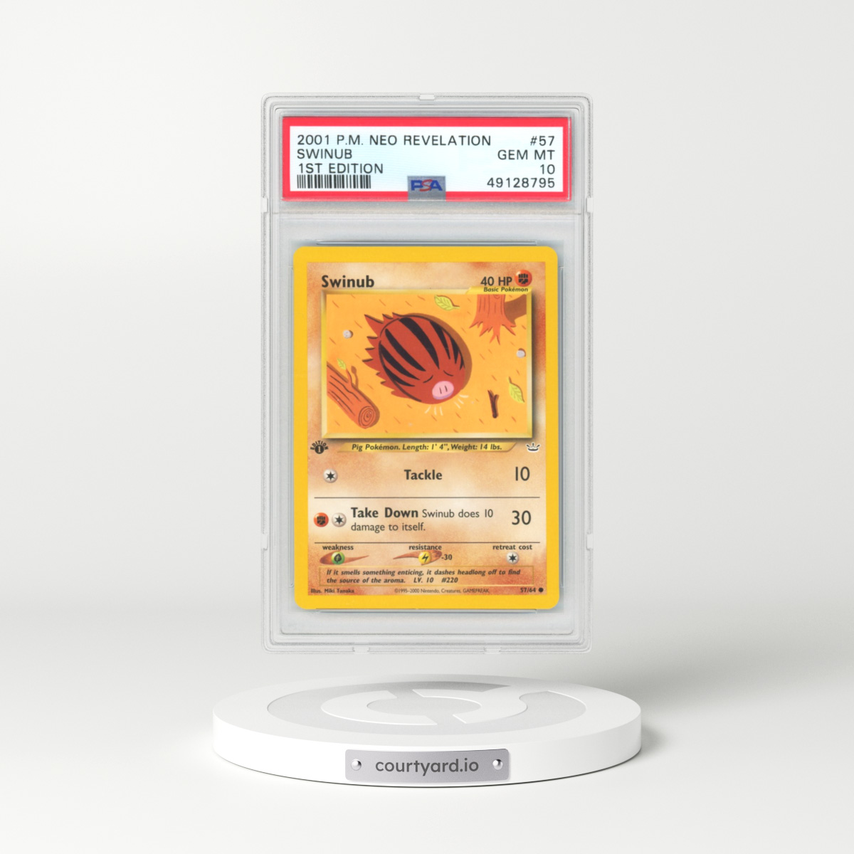 2001 Pokémon Neo Revelation #57 Swinub - 1st Edition (PSA 10 GEM MINT)