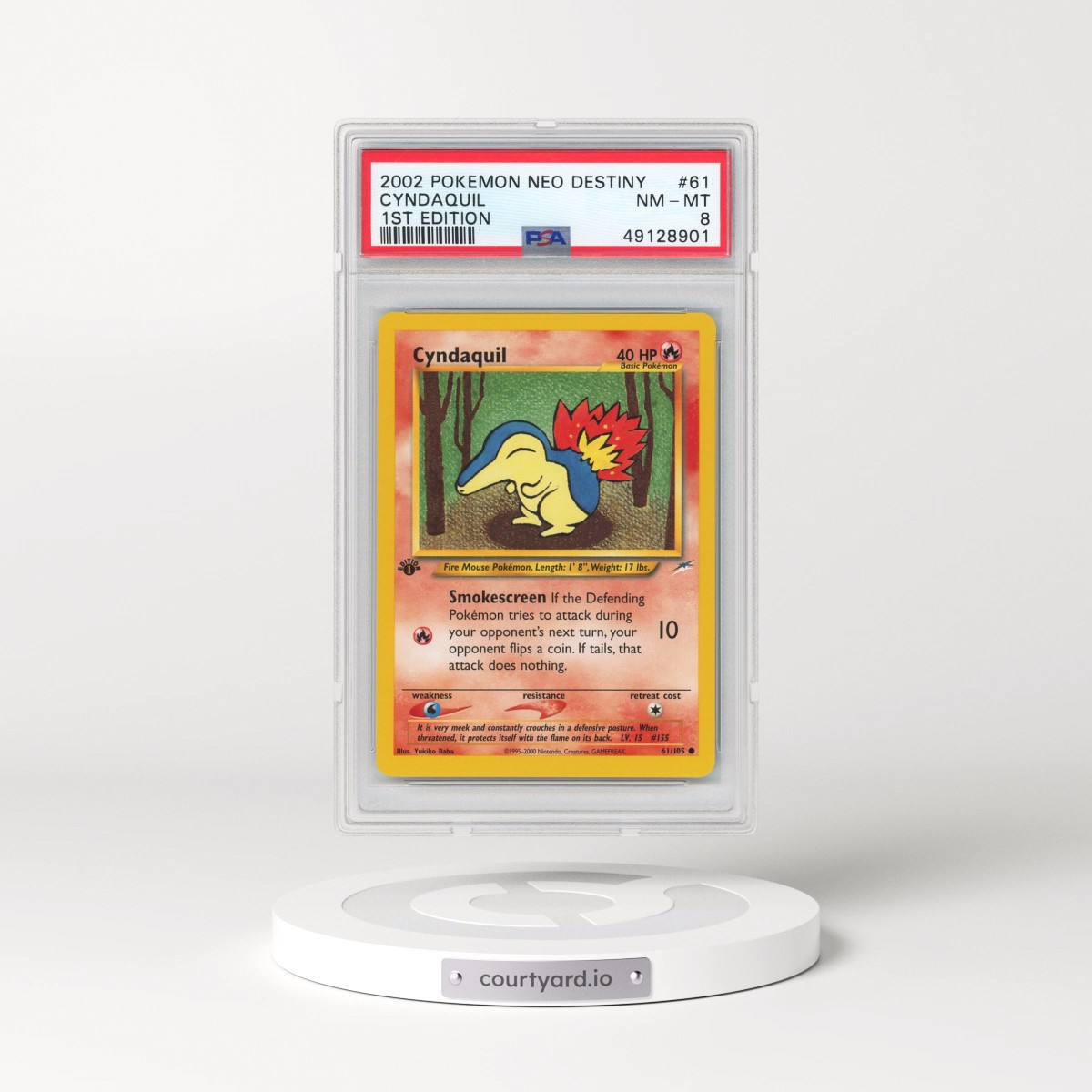 2002 Neo Destiny #61 Cyndaquil - 1st Edition (PSA 8 NM-MT)