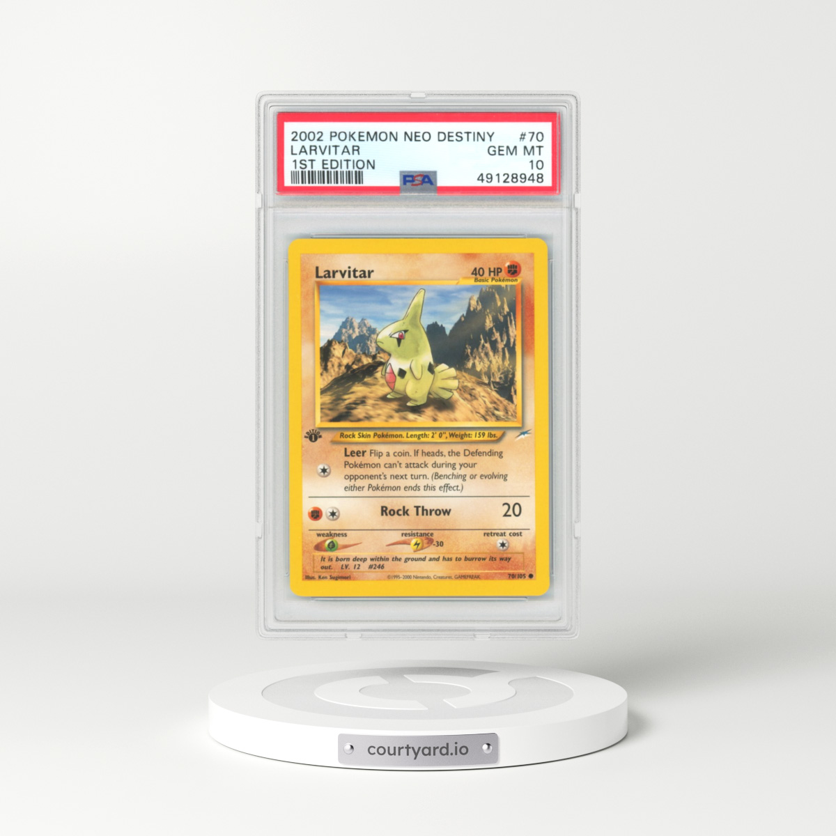 2002 Neo Destiny #70 Larvitar - 1st Edition (PSA 10 GEM MINT)