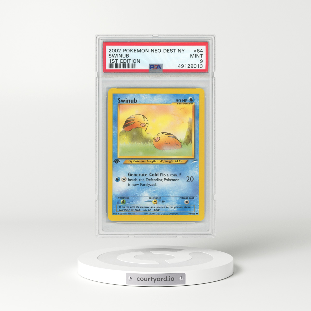 2002 Neo Destiny #84 Swinub - 1st Edition (PSA 9 MINT)