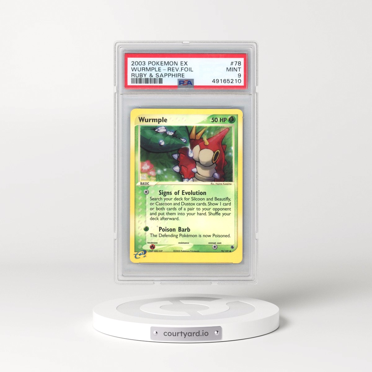 2003 Pokémon EX Ruby & Sapphire #78 Wurmple - Reverse Foil (PSA 9 MINT)