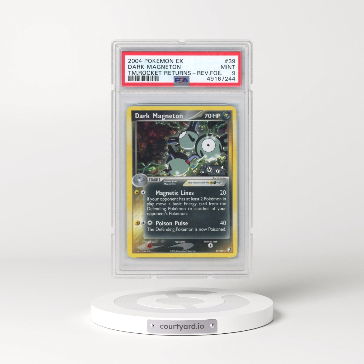 2004 Pokémon EX Team Rocket Returns #39 Dark Magneton - Reverse Foil (PSA 9 MINT)