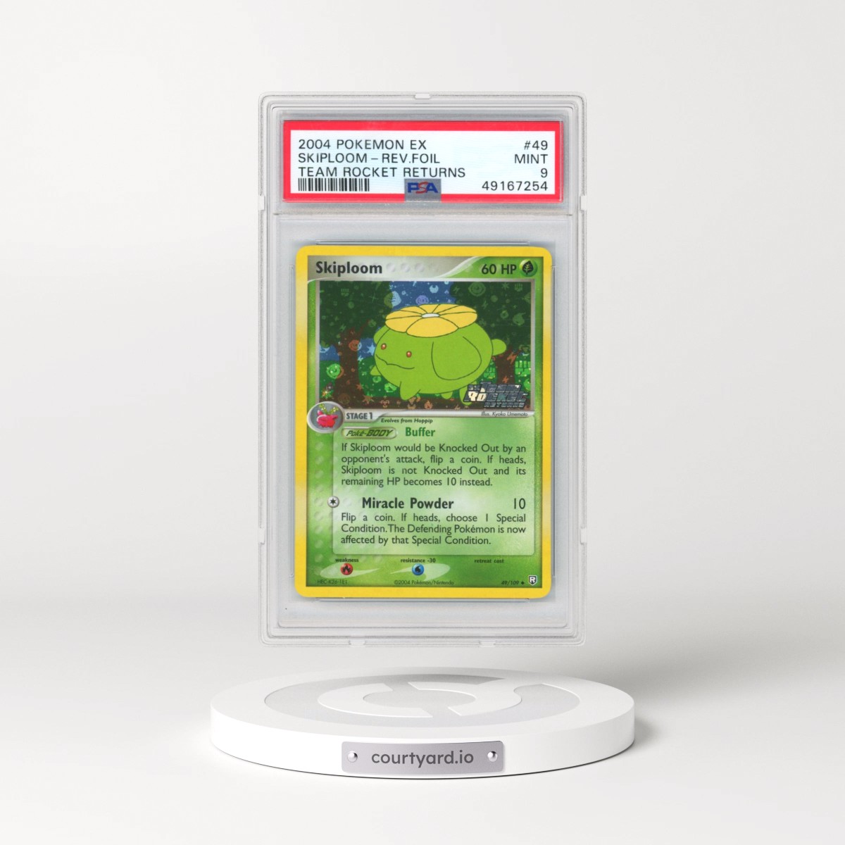 2004 Pokémon EX Team Rocket Returns #49 Skiploom - Reverse Foil (PSA 9 MINT)