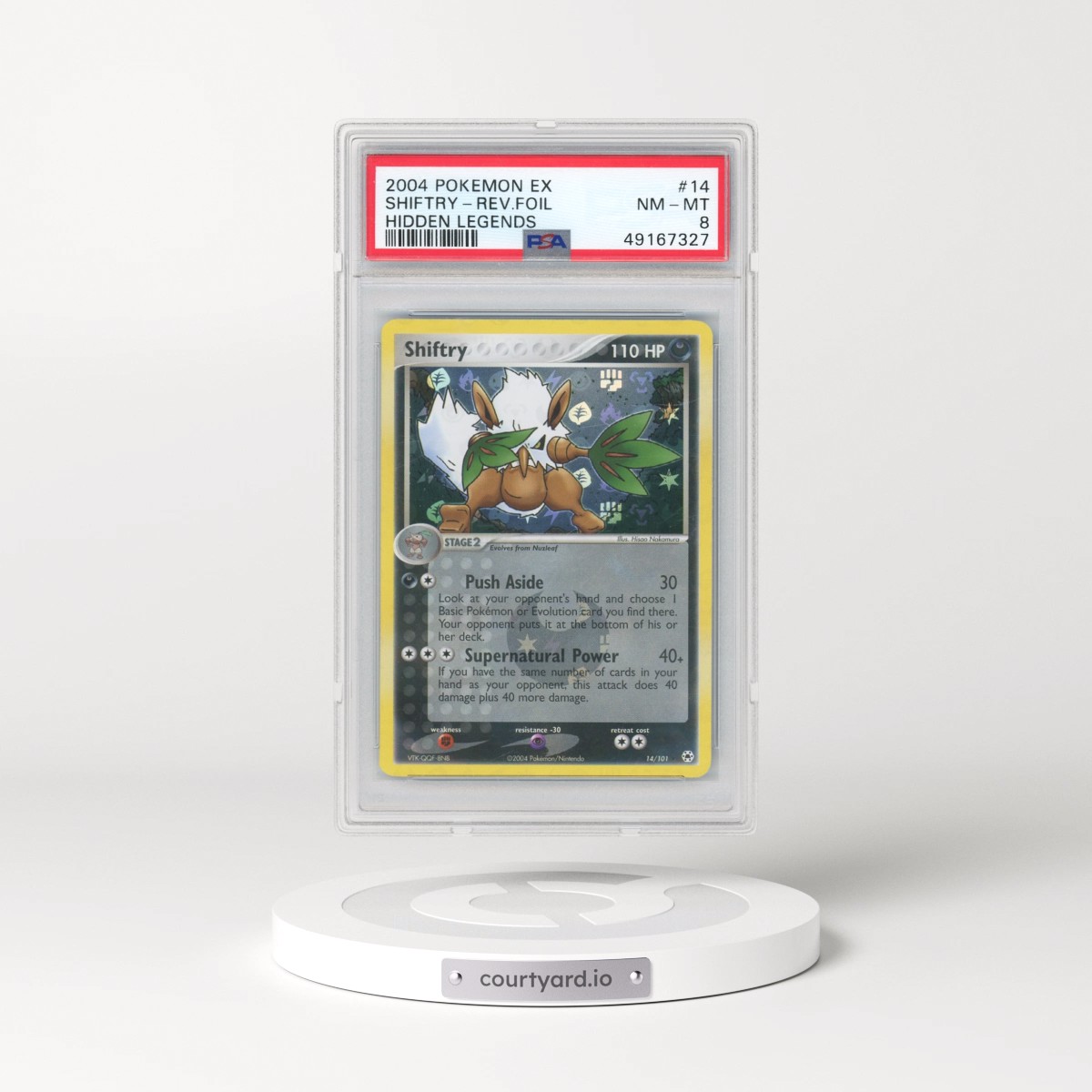 2004 Pokémon EX Hidden Legends #14 Shiftry - Reverse Foil (PSA 8 NM-MT)