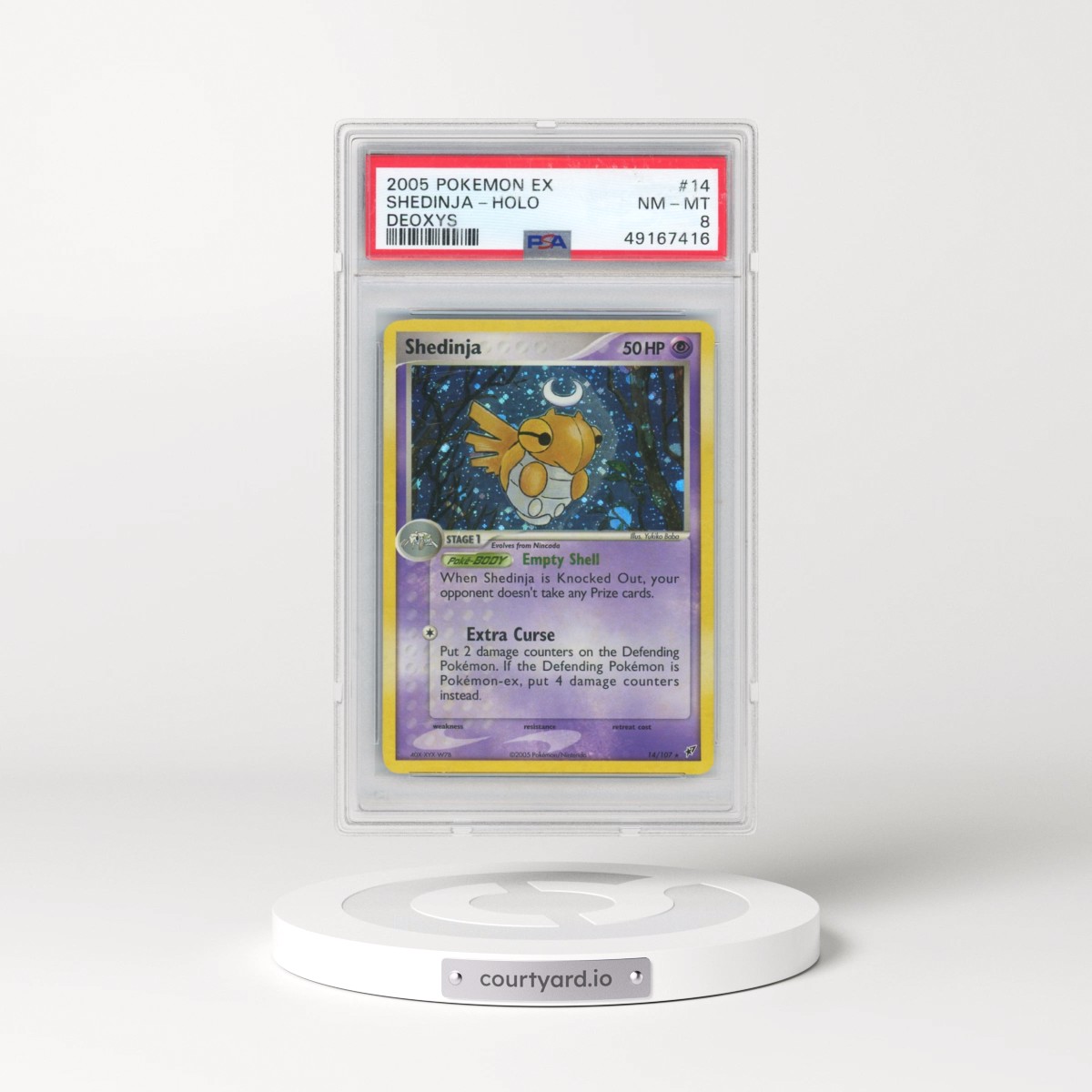 2005 Pokémon EX Deoxys #14 Shedinja - Holo (PSA 8 NM-MT)
