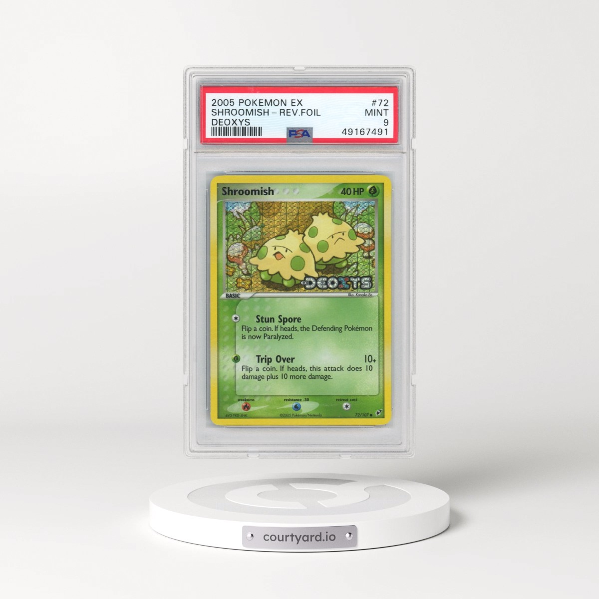 2005 Pokémon EX Deoxys #72 Shroomish - Reverse Foil (PSA 9 MINT)