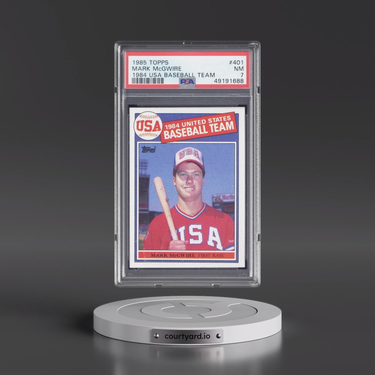 1985 Topps #401 Mark McGwire - 1984 USA Baseball Team (PSA 7 NM)