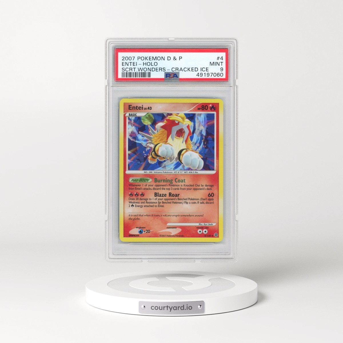2007 Pokémon Diamond & Pearl Secret Wonders #4 Entei - Holo Cracked Ice (PSA 9 MINT)