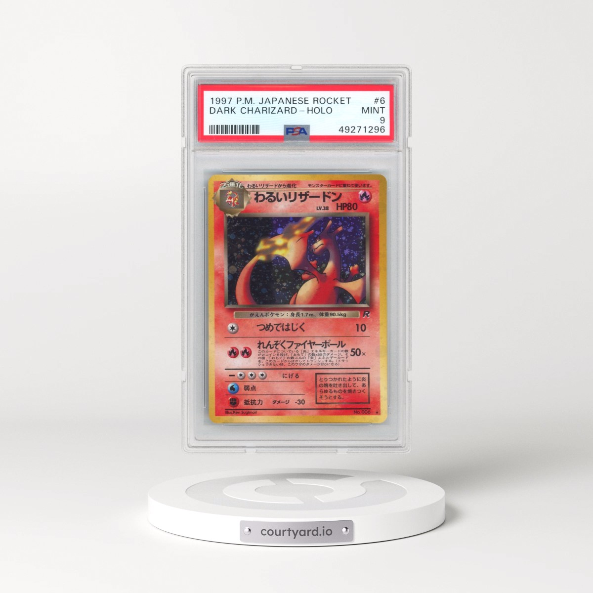1997 Pokémon Rocket #6 Dark Charizard - Holo (PSA 9 MINT)