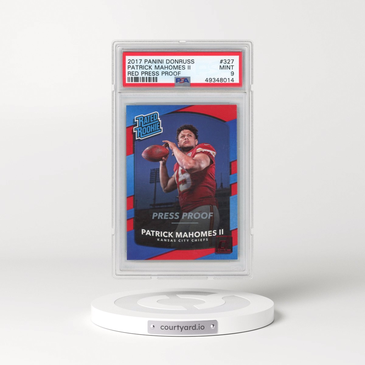 2017 Panini Donruss #327 Patrick Mahomes II - Red Press Proof (PSA 9 MINT)