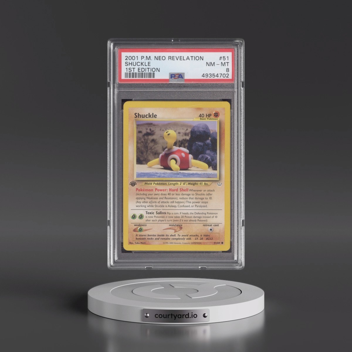 2001 Pokémon Neo Revelation Shuckle - 1st Edition #51 PSA 8