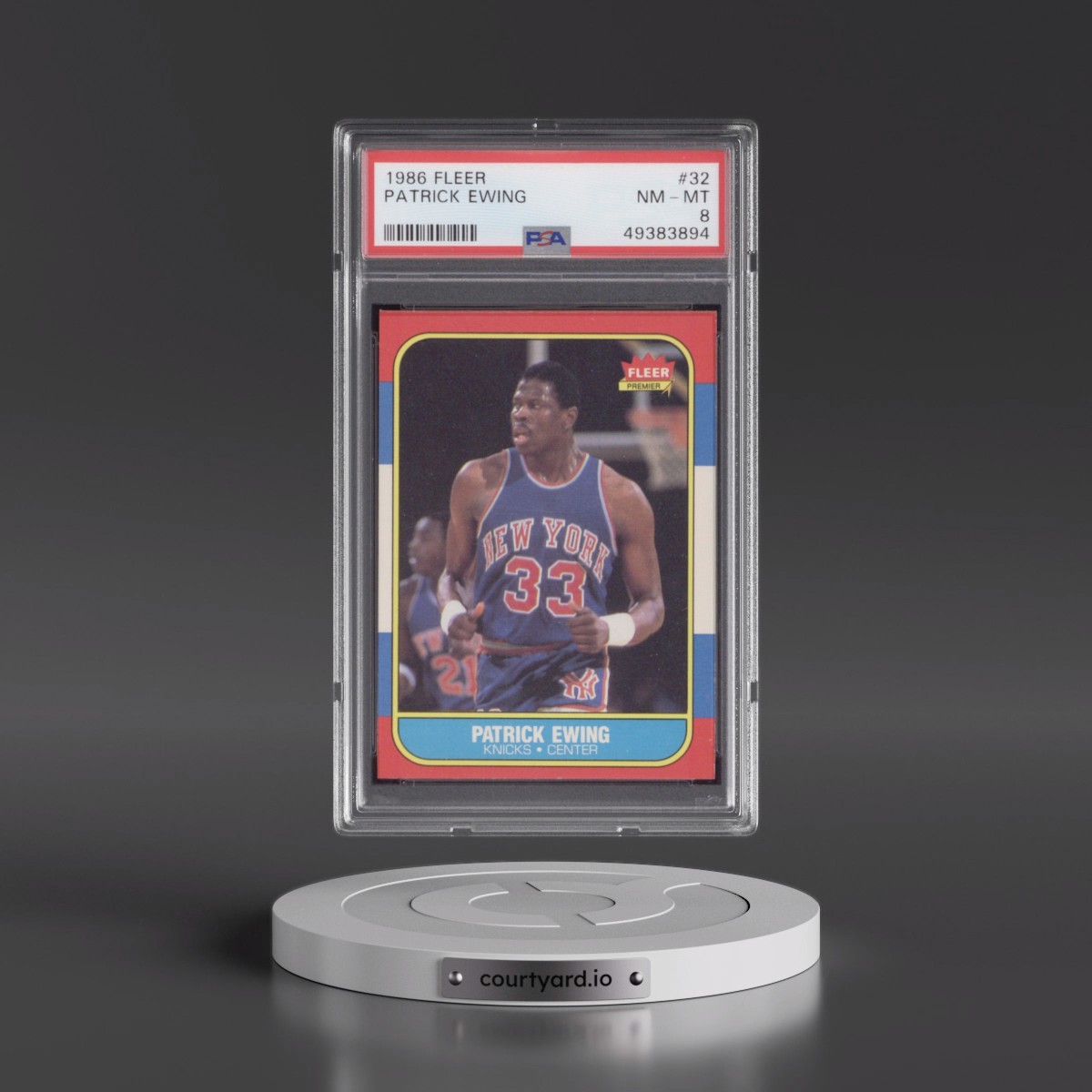 1986 Fleer #32 Patrick Ewing (PSA 8 NM-MT)