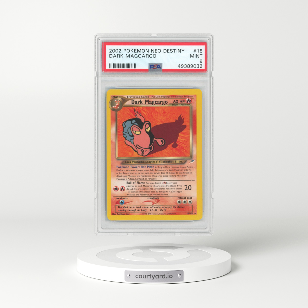 2002 Neo Destiny #18 Dark Magcargo (PSA 9 MINT)