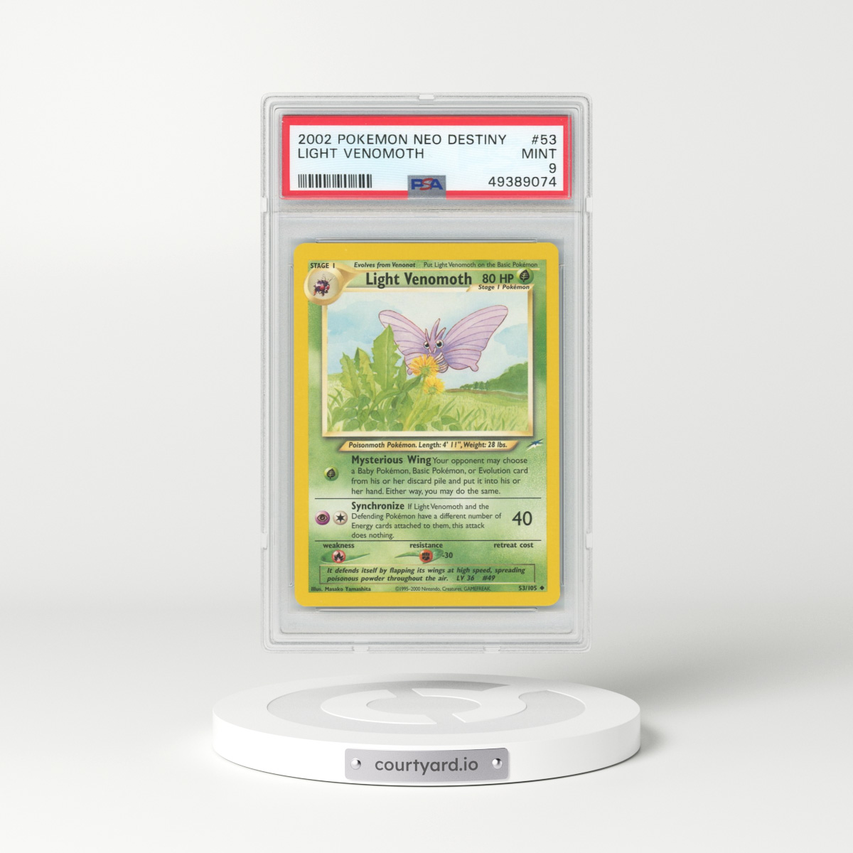 2002 Neo Destiny #53 Light Venomoth (PSA 9 MINT)