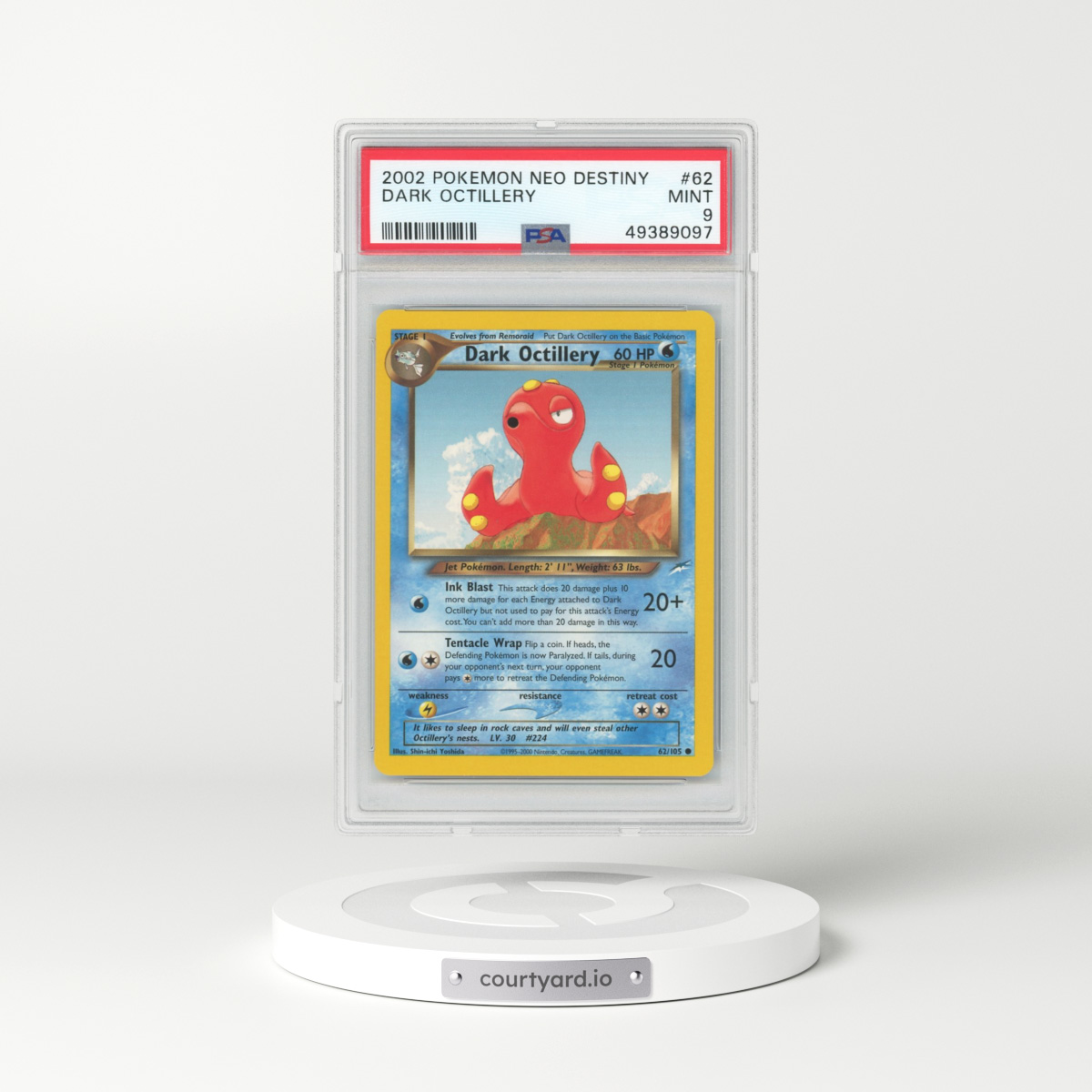 2002 Neo Destiny #62 Dark Octillery (PSA 9 MINT)